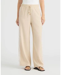 Ellen Tracy Women's Wide Leg Pant with Ric Rac Detail