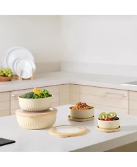 Sorbus 4-Pack Round Stackable Airtight Food Storage Bowls Containers with Lids - for Meal Prep, Leftovers, Freezer, Mixing, Salads