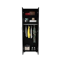 flynama Slim Armoire for Bedroom with 2 Shelves Hanging Rod Double Door