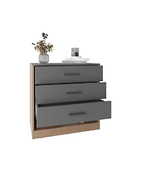 flynama Modern 6 Drawer Dresser Engineered Wood Cabinet Handle Free for Bedroom Living Room Closet