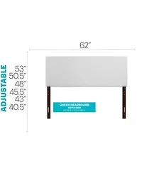 Flynama Queen Upholstered Headboard with Faux Jewel Tufting Adjustable Height 41 to 53 inch