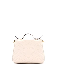 Pre-Owned Gucci Mini Gg Marmont Top Handle Flap Bag Matelasse Leather