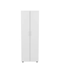 flynama Armoire with Double Door Two Interior Shelves Metal Rod and Easy Assembly for Bedroom Storage Organizer