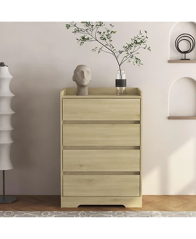 flynama Farmhouse 5 Drawer Dresser Finish Sturdy Construction for Bedroom Living Room Storage