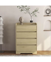 flynama Farmhouse 5 Drawer Dresser Finish Sturdy Construction for Bedroom Living Room Storage