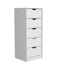 flynama White 5-Drawer Tall Dresser with Pull-Out Storage System