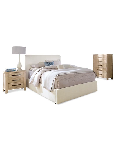 Marcel 3-Pc. Upholstered Full Bed Set (Bed, Chest & Nightstand)