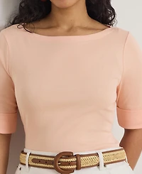 Lauren Ralph Plus Cotton Boatneck T-Shirt