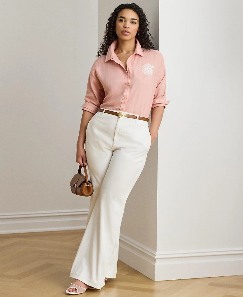 Lauren Ralph Plus Eyelet-Logo Shirt