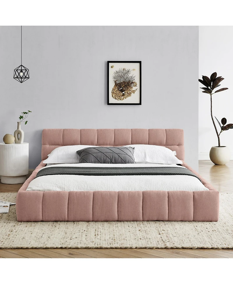 flynama Chenille Grounded Bed Frame Headboard