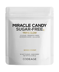 Codeage Miracle Candy Mixed Berry - 0g Sugar Low Calorie Soft Chews - Allulose, Prebiotic Fiber