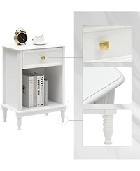 gaomon Wooden Nightstand Set of 2 End Table with Storage Drawer and Opening Shelf Sofa Side Table for Bedroom Living Room