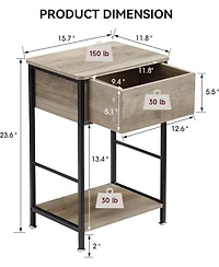 gaomon Nightstand with Drawer and Shelf Wood End Table Side Table Beside Table Nightstands for Bedroom Living Room College Dorm