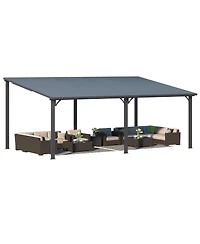 Aecojoy 20'X12' Hardtop Gazebo Outdoor Pergola Lean to Metal Pergolas
