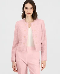 Tahari Asl Women's Fringed Boucle Cropped Jacket