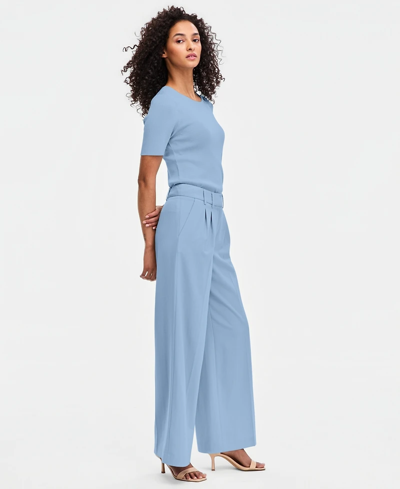 Tahari Asl Women's Pleat-Front Wide-Leg Pants