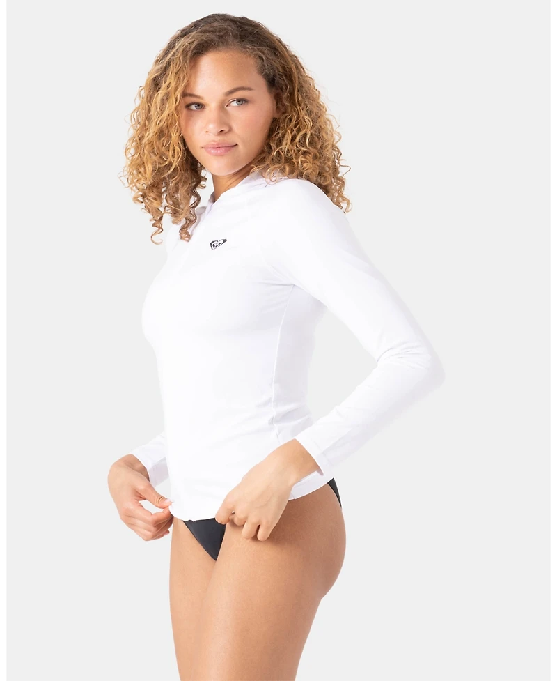 Roxy Juniors' New Essentials Chest-Logo Hooded Rashguard