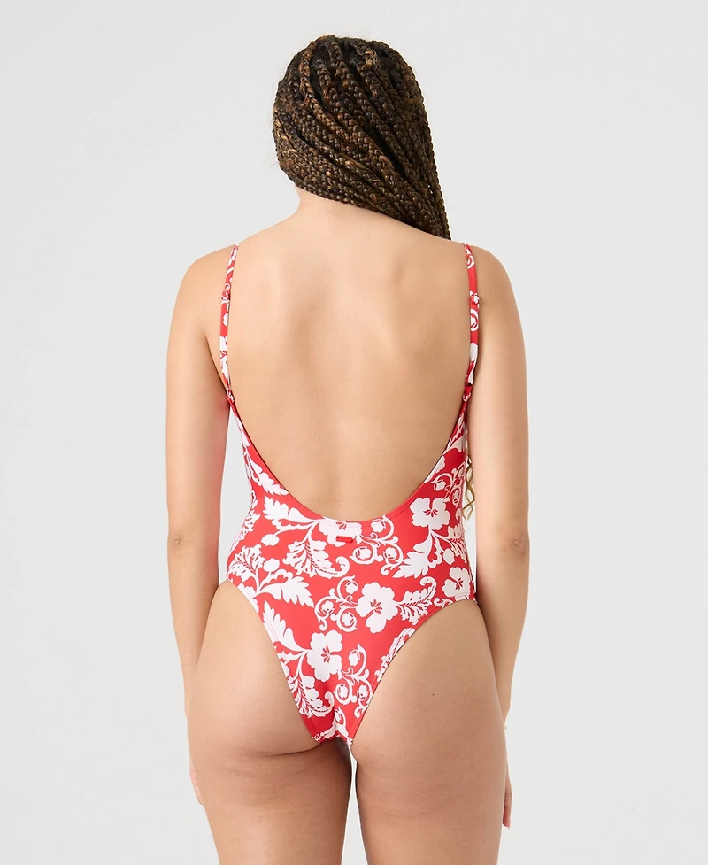 Roxy Women's Scoop Neck Low-Back One-Piece Swimsuit