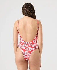 Roxy Women's Scoop Neck Low-Back One-Piece Swimsuit