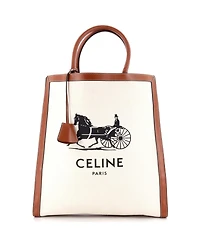 Pre-Owned Celine Large Sulky Vertical Cabas Tote Canvas with Leather