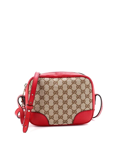 Pre-Owned Gucci Mini Bree Disco Crossbody Bag Gg Canvas with Leather