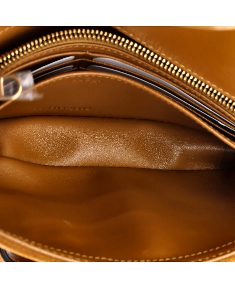 Pre-Owned Gucci Mini Horsebit 1955 Shoulder Bag Suede with Shearling