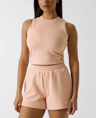 Guess Women's Round Neck Sleeveless Crop Top