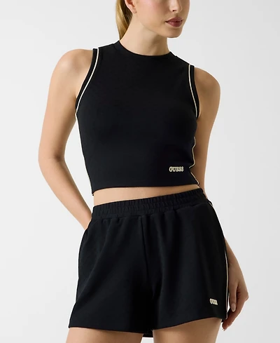 Guess Women's Round Neck Sleeveless Crop Top