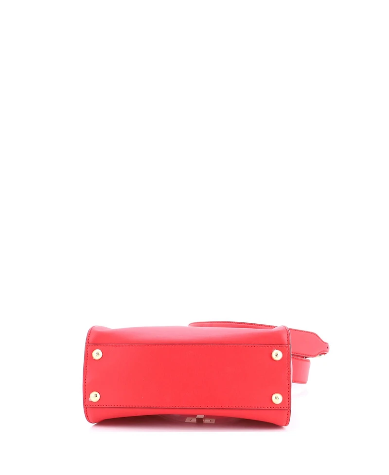 Pre-Owned Fendi Mini Peekaboo Bag Leather with Zucca Suede Interior