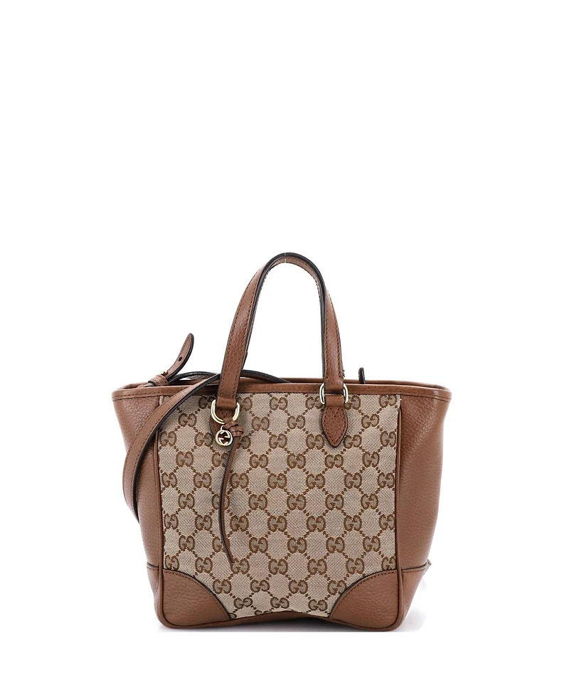 Pre-Owned Gucci Small Bree Convertible Tote Gg Canvas with Leather