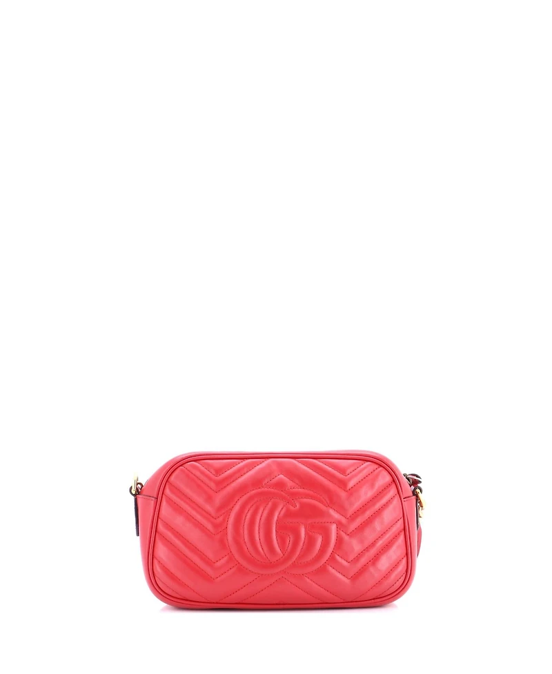 Pre-Owned Gucci Small Gg Marmont Shoulder Bag Matelasse Leather