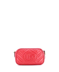 Pre-Owned Gucci Small Gg Marmont Shoulder Bag Matelasse Leather