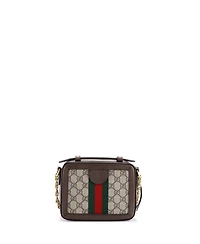 Pre-Owned Gucci Mini Ophidia Zip Around Camera Bag Gg Coated Canvas