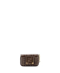 Pre-Owned Fendi Nano Chain Baguette Charm Bag Zucca Coated Canvas