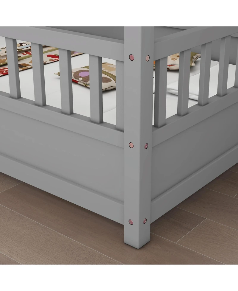 flynama Wood Floor Bed House Roof Frame Fence Guardrails Pine Wood