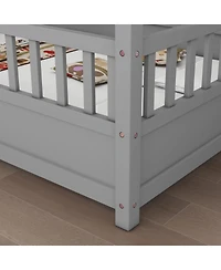 flynama Wood Floor Bed House Roof Frame Fence Guardrails Pine Wood