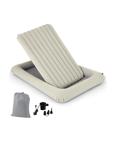 Sugift Inflatable Toddler Travel Bed with Built In Electric Pump