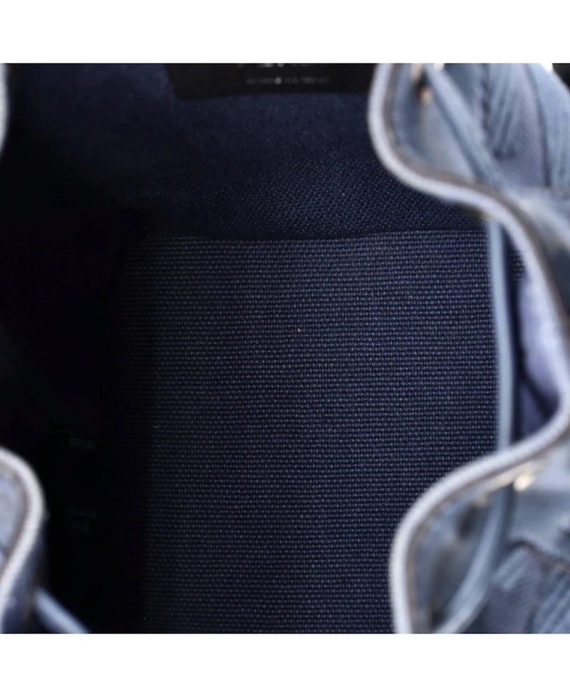 Pre-Owned Fendi Mini Woven Handle Mon Tresor Bucket Bag Zucca Embroidered Canvas