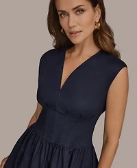 Donna Karan New York Women's V-Neck Midi Dress