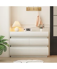 flynama Traditional 5 Drawer Dresser Finish Sturdy Construction for Bedroom Living Room Storage