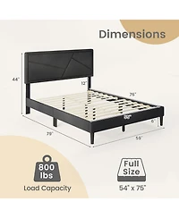 Sugift Upholstered Platform Bed Frame with High Headboard