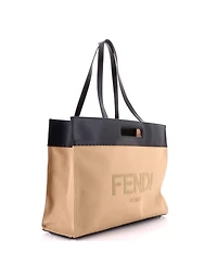 Pre-Owned Fendi Large Cut Out Handle Shopper Tote Canvas