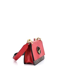 Pre-Owned Fendi Medium Kan I F Shoulder Bag Leather with Zucca Embossed Detail