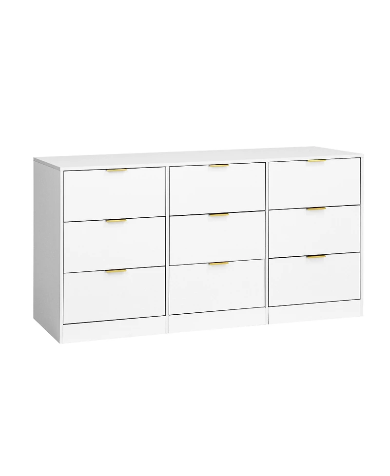 flynama 7 Drawer Dresser with Mirror Wood for Bedroom Vanity Storage Organizer