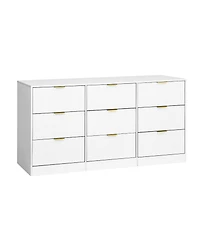 flynama 7 Drawer Dresser with Mirror Wood for Bedroom Vanity Storage Organizer