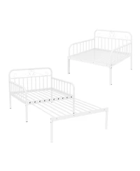 Sugift Extendable Metal Daybed with Guardrails and Armrests