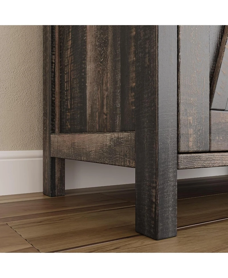 gaomon Farmhouse Sideboard Buffet Cabinet with Adjustable Shelves and Barn Doors Rustic Modern Coffee Bar and Kitchen Organizer Brown