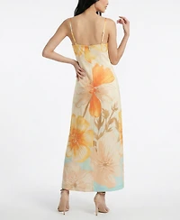 Taylor Women's Square Neck Floral Slip Dress
