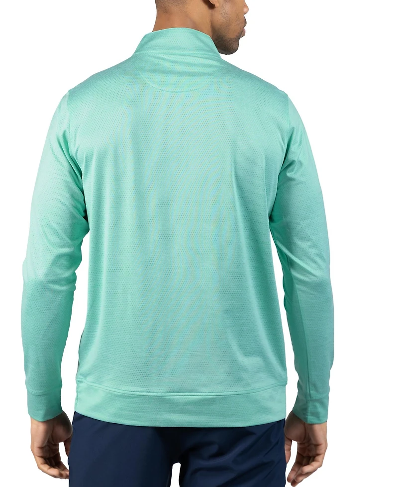 Tailorbyrd Men's Melange Mesh Performance QZip Sweaters