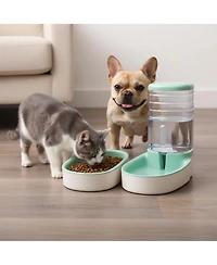 Aronkl Automatic Dog Cat Feeder & Water Dispenser Set Gravity Fed Large Bpa Free